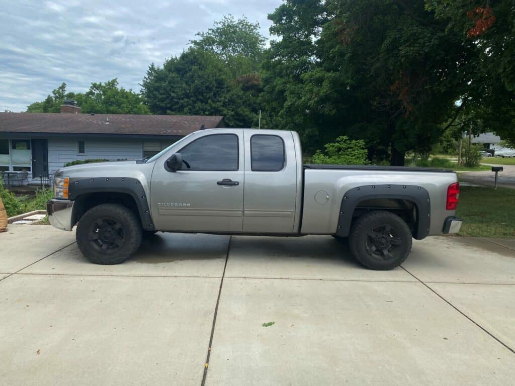 2013 Chevy Silverado with Fender Flares installed