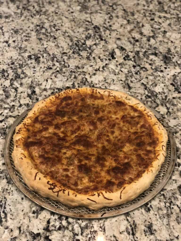 Homemade Pizza - Cooked, a little too cooked.